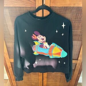 Disneyland Parks Mickey Astro Orbiter Sweatshirt Small Women’s Black Disney